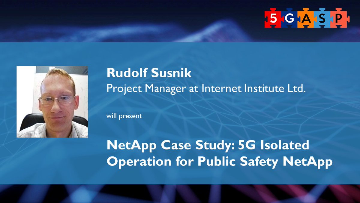 5gasp (@5gasp) on Twitter photo In our next webinar, Rudolf Susnik from <a href="/ININltd/">INTERNET INSTITUTE Ltd.</a> will present a case study on the 5G Isolated Operation for Public Safety NetApp.
Join us for this and other interesting discussions, this Thursday, at 15:00 CET! 👉eventbrite.fr/e/building-net…
#5G #NetApps #Horizon2020 #webinar In our next webinar, Rudolf Susnik from <a href="/ININltd/">INTERNET INSTITUTE Ltd.</a> will present a case study on the 5G Isolated Operation for Public Safety NetApp.
Join us for this and other interesting discussions, this Thursday, at 15:00 CET! 👉eventbrite.fr/e/building-net…
#5G #NetApps #Horizon2020 #webinar