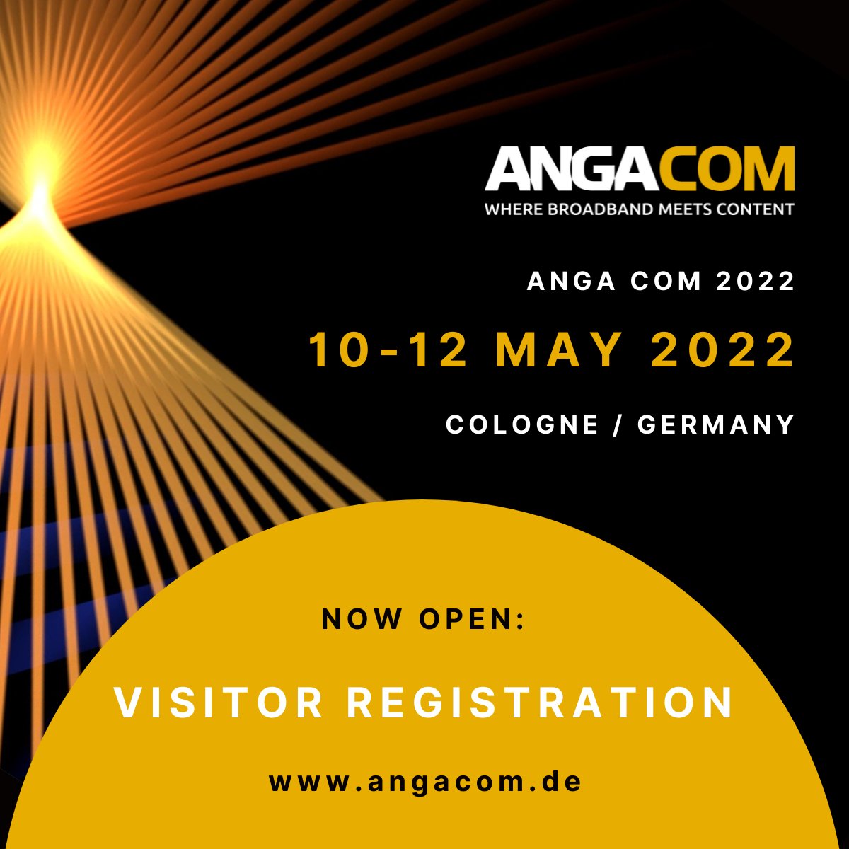 ANGA_COM's tweet photo. #ANGACOM 2022: Restart of the #exhibition and #conference for #broadband, #television &amp; #online from 10-12 May in Cologne with already 300 exhibitors (https://t.co/it0KnfSFoC) and high-level conference speakers (https://t.co/G6JDGuGSMm). Register now: https://t.co/ub0v0lh9Qk https://t.co/7sisBBUHoN