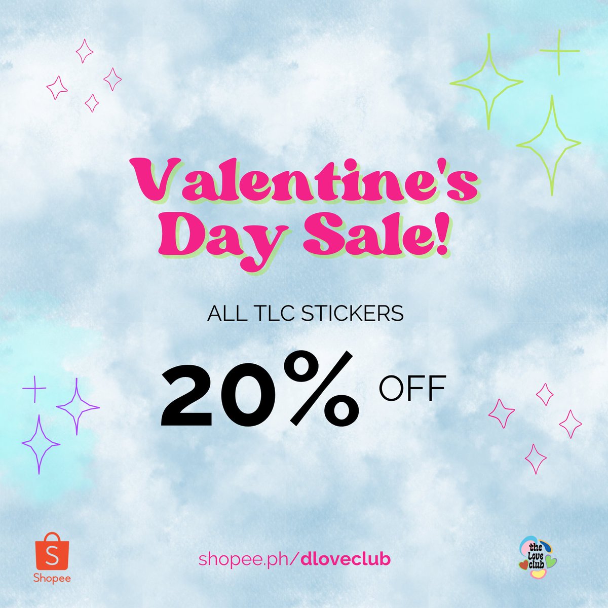 Happy Valentine's Day! 😌💗 May love, understanding, and compassion towards others dominate your day!

TLC stickers are 20% off on Shopee! Promo ends on 16 February ✨

🛒 shopee.ph/dloveclub 🛒

#artph #doodle #stickers #ShopeePH