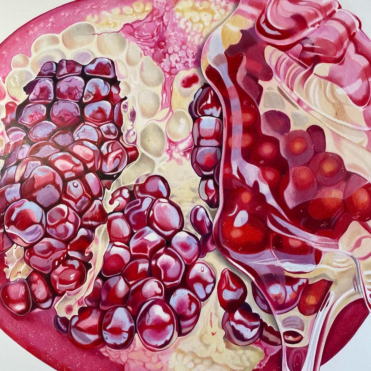 J'adore Pomegranate Amour!  The jewel in the crown of <a href="/GabriellaAnouk/">Gabriella Anouk</a>'s #SlimeSeries is launched today.  Giclée Fine Art Prints are available at gabriellaanouk.com/shop #fineart #hyperrealism #valentinesday
