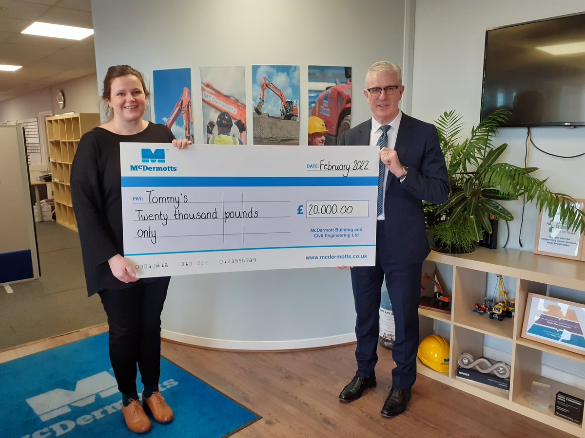 weareMcDermotts's tweet photo. One of our chosen #charities to support through 2020 and 2021 was @tommys and we were #honoured to present them with a #donation of £20,000. Tommy’s funds vital research into the causes of miscarriage, premature birth and stillbirth #charity https://t.co/87J3VnmyES