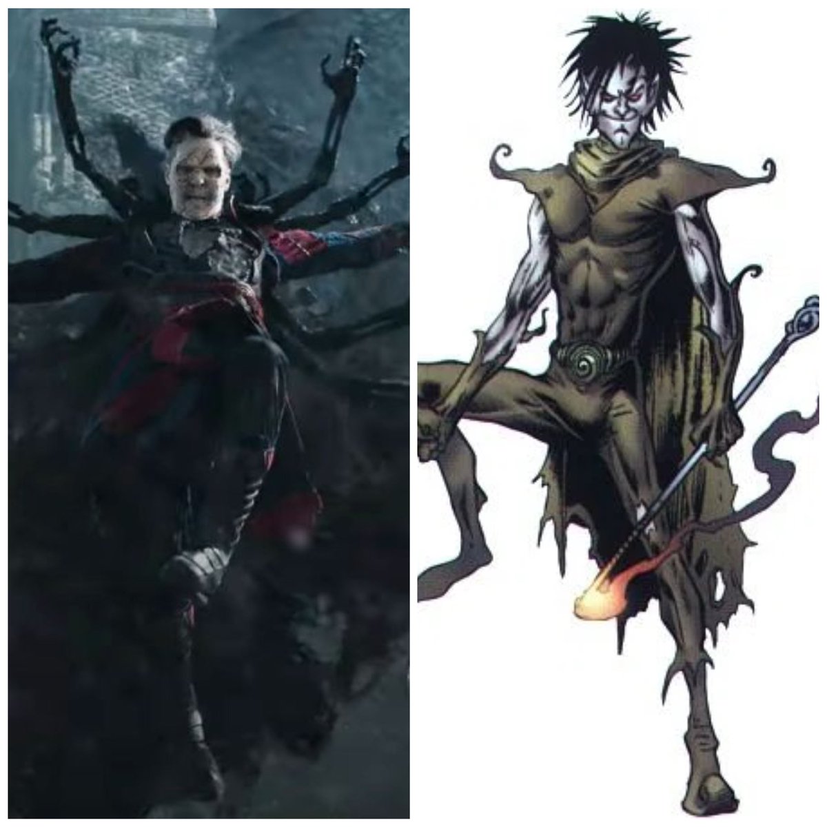 hemalediri's tweet photo. Everyone thinks this is #ZombieStrange but my guess, this is actually “The Nightmare”. He looks exactly like in the comics. At the beginning of the trailer, Strange says “Nightmare Begins”. What do you think? 
#MultiverseOfMadness #DoctorStrange https://t.co/kkaLNO6itL