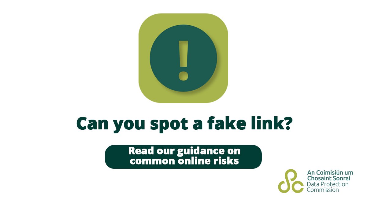 Link manipulation is a technical deception designed to make a link in an electronic communication look like it belongs to a trusted source. Read our tips on spotting phishing or social engineering attacks here: dataprotection.ie/en/dpc-guidanc…