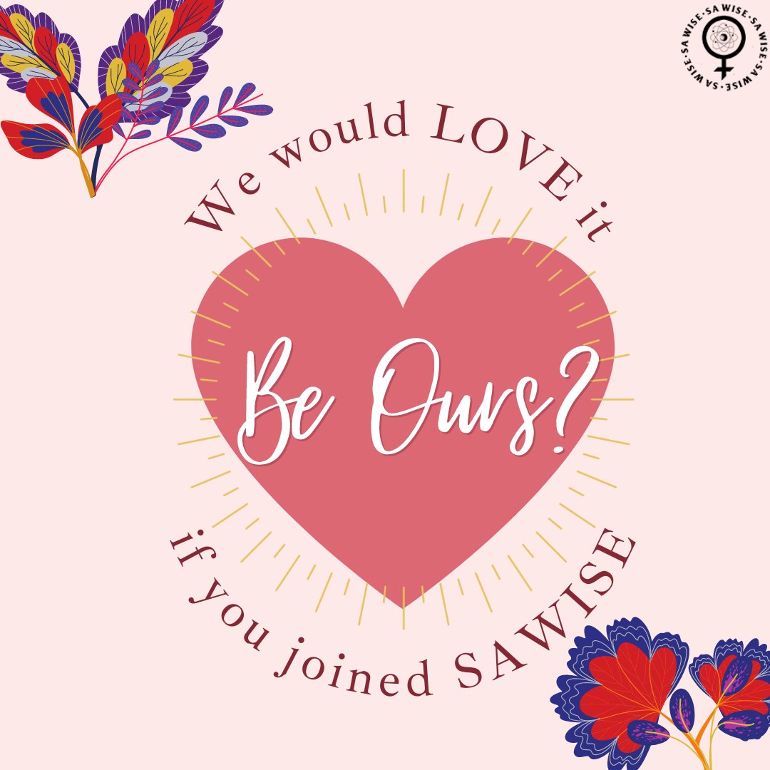 The_SAWISE's tweet photo. Wishing all our members a very happy Valentines Day 💘 Thank you for making SAWISE so great!
Not a member yet? Sign up today! E-mail sawise.memberships@gmail.com! Only R50 for the year to be part of our amazing association 💖
#sawise #womeninstem #womxninstem #valentinesday https://t.co/RE8lOEaA2C
