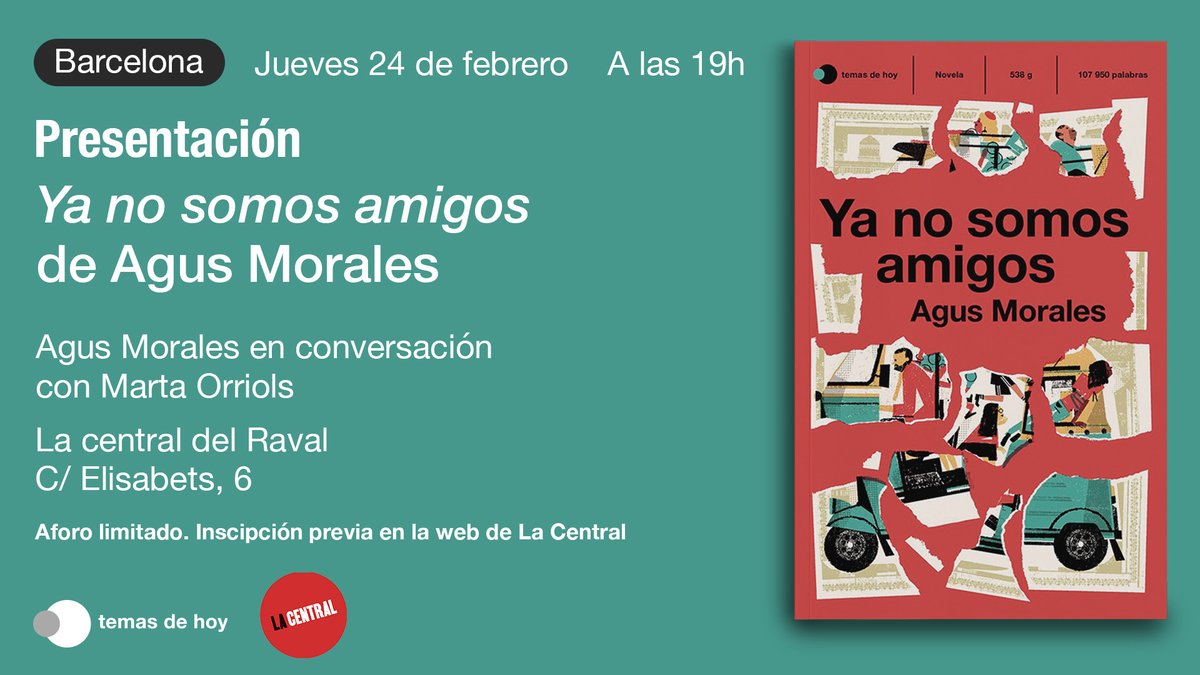 agusmoralespuga's tweet photo. Primera parada, BARCELONA. Presentamos esta novela llena de mundo el 24 de febrero. Será una tarde hermosa; espero veros allí. Gràcies @MartaOrriols per acompanyar-m'hi! https://t.co/NHAyGHYT8p