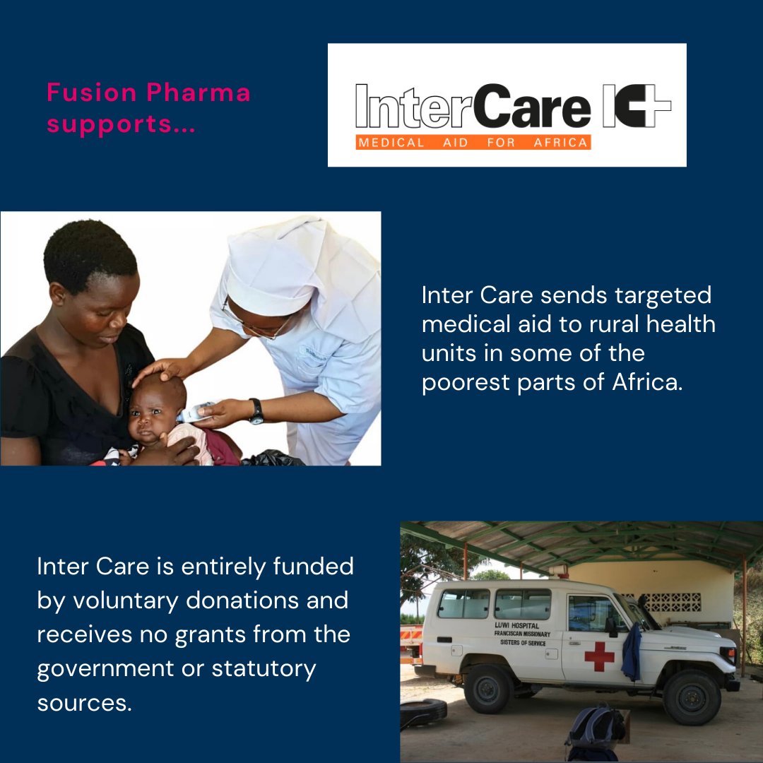 fusion_pharma's tweet photo. We are proud to support Inter Care - you can read  more about how this amazing charity provides medicines to the poorest parts of Africa, on their website: https://t.co/LmdbPm9yWZ

#InterCare #Charity #FusionPharma https://t.co/liqHDKqEKZ