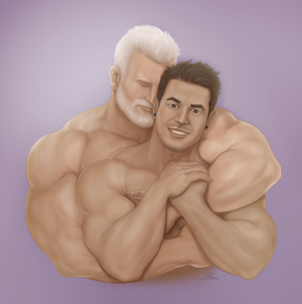 Superclusterx's tweet photo. Happy Valentine’s Day🌹

This is a fan art I made from the couple #hunkoftheweek created by the ONE and ONLY @silverjow_art 
One of my most favorite artist
His work is truly inspiring. I adore his art style of this cute couple so much. I’m taking this chance to spread a little ❤️ https://t.co/uwbk7mMXPw