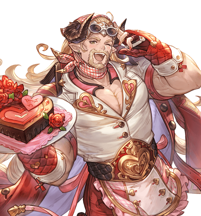 グラブル グラブルのバレンタイン新キャラヴィーラ カシウス ファスティバの立ち絵 きくまろのイラスト