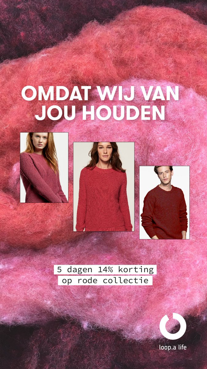 Happy Valentijn. Alleen vandaag 14% korting op rode knitwear!
loopalife.com/valentijn-kort…