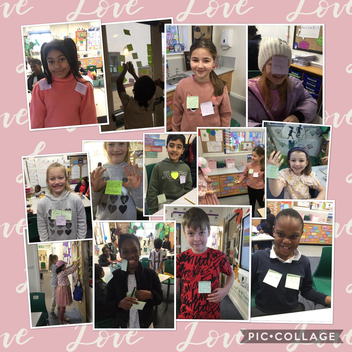 PindersPrimary's tweet photo. Year 4 are sharing positivity and kindness with each other and enjoying the good feeling it brings ❤️ #BeKind #HappyValentinesDay #positivepostitday #PPWellbeing https://t.co/lCtnCrpedI