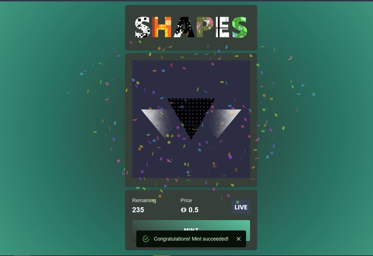 shapesofsolana's tweet photo. Confetti lovers, check out the latest and most important update to the Shapes mint page template - confetti particles ;p some of you love them, most of you hate them!

https://t.co/Tkih8xdjoh
https://t.co/NQrjoFouGZ https://t.co/s6lAjwQ4WH