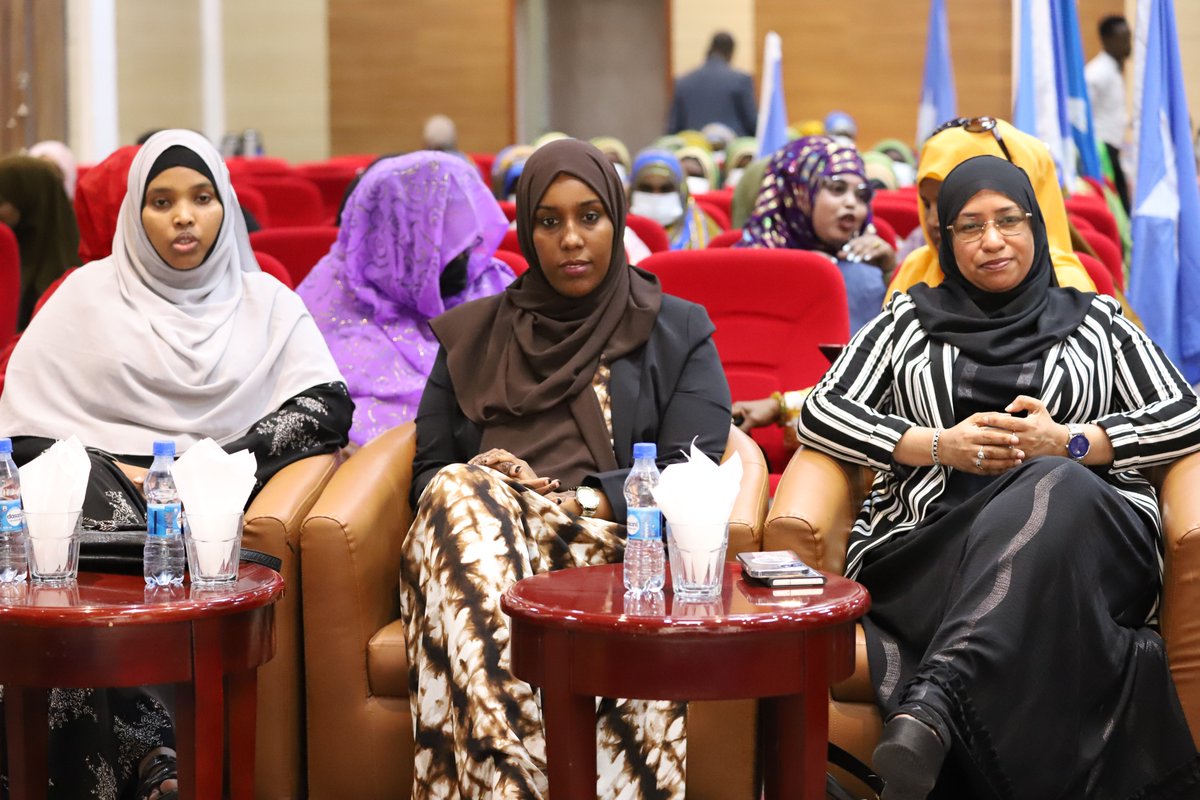 MFamily_HRD's tweet photo. Minister of women @Hanifaxabsade attends today in a large woman gathering in Mogadishu to advocate the securing minimum 30% women quota the remaining seats of #HOP, scores of women leaders including female lawmakers and others women repr. were among the attendees of the event. https://t.co/oBGJ39GSlt