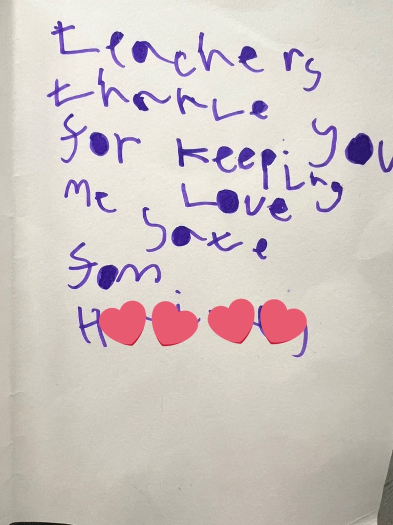 EngageAcademyUK's tweet photo. What a lovely way to start the day! #ValentinesDay2022 ❤️ We are really glad you feel like we keep you safe 😊 @EthosAcadTrust https://t.co/7nzx4U9zOJ