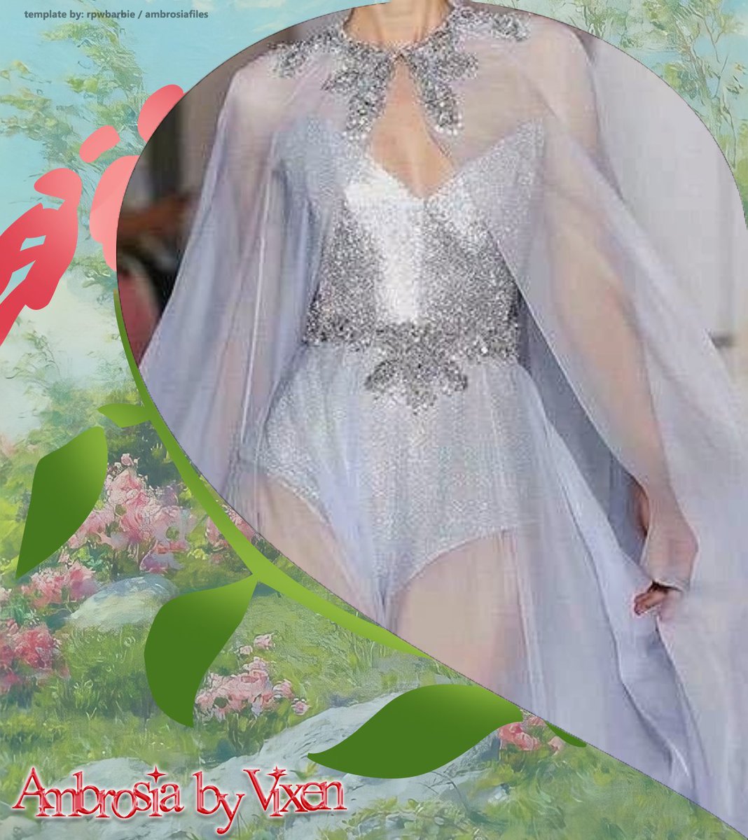 ciaoneI's tweet image. the staircase. 

Gliding down gracefully with the cape of her outfit trailing behind her smiling at the ones before her. Chandra was wearing a pastel blue long see-through gown with silver beads on top down to her waist. Inside she's also wearing this blue corset to emphasize her