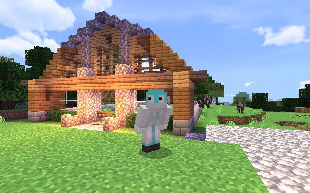 エーエム 受験生 マイクラサバイバル生活48日目 作業場の正面完成 個人的にはいい感じにできたかも でも 材料不足だから明日は材料集めかな マイクラ マインクラフト Minecraft 48日目 マイクラ好きと繋がりたい 作業場 建築 正面 材料