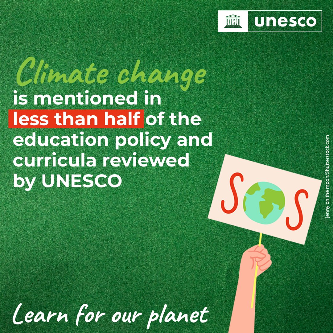 Education2030UN's tweet photo. Change starts with education. 

We must learn how to live sustainably for the future of our planet. 🌍 

Join @UNESCO's call to transform education systems in order to #LearnForOurPlanet! 

https://t.co/hmQX6BcTQh https://t.co/HrEg3bxT1R