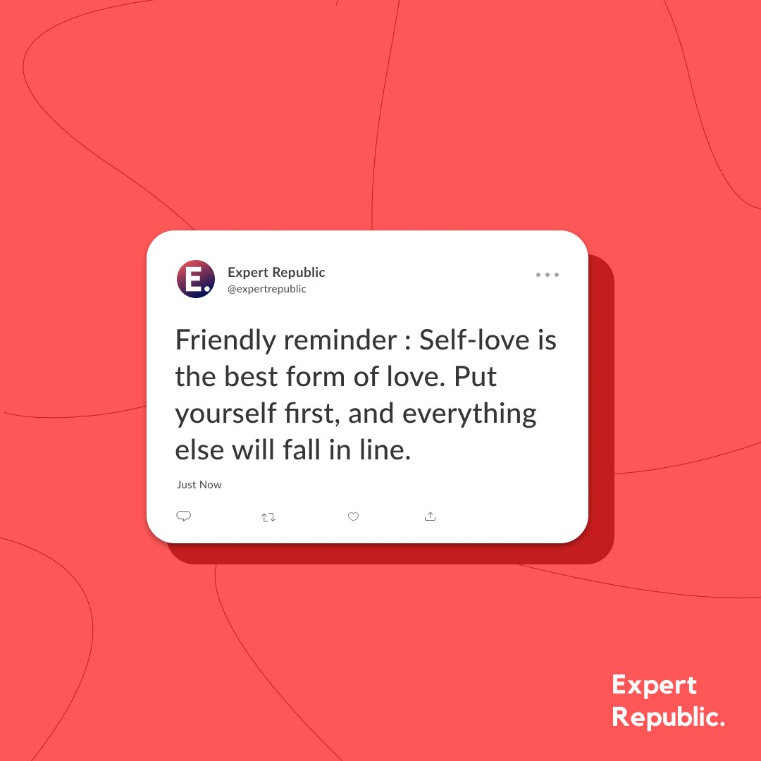 expertrepublic's tweet photo. Here's a #reminder for today and everyday. Self-love may take the form of doing things like exercising, singing out loud, being kinder to yourself or even seeking a therapist.
Happy Valentine’s Day to each and everyone of you!

#valentines #happyvalentinesday #selflove #selfcare https://t.co/chuxVmw3cT