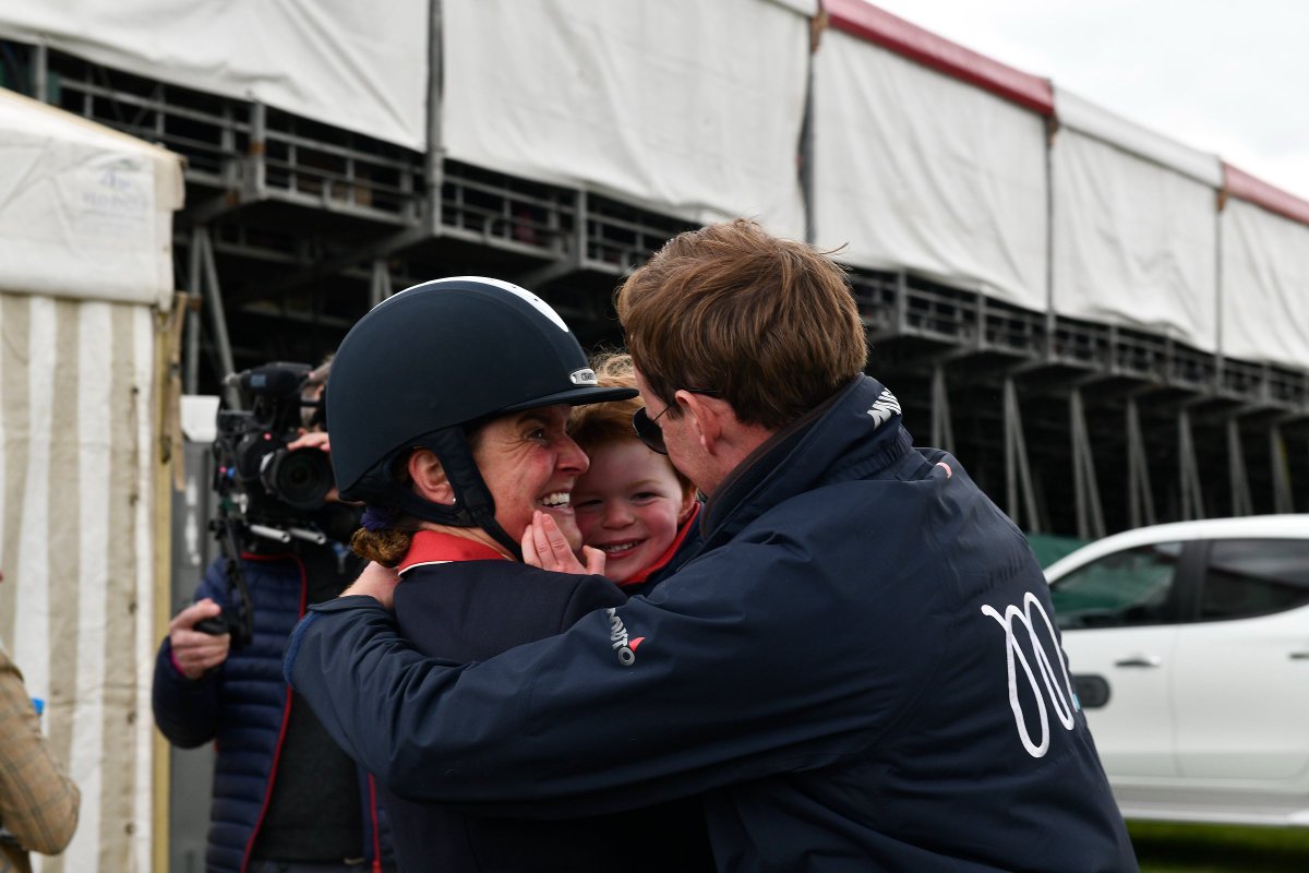 So much love in one photo💖 Happy Valentines! 📷The #BadmintonHorseTrials 2019 title winner Piggy March celebrating with a very happy son Max and husband Tom