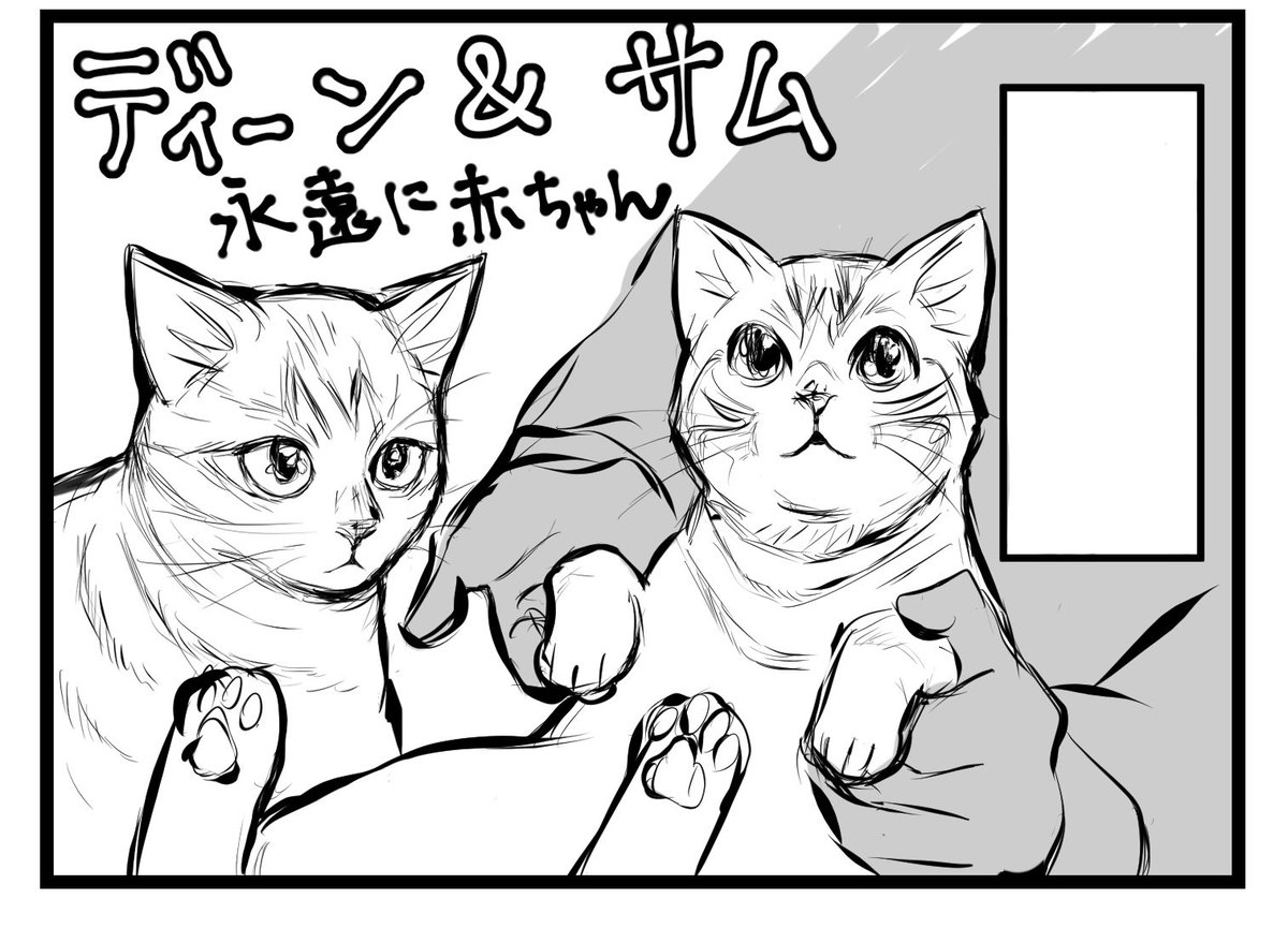 わたしの猫原稿の作画の落差みて 