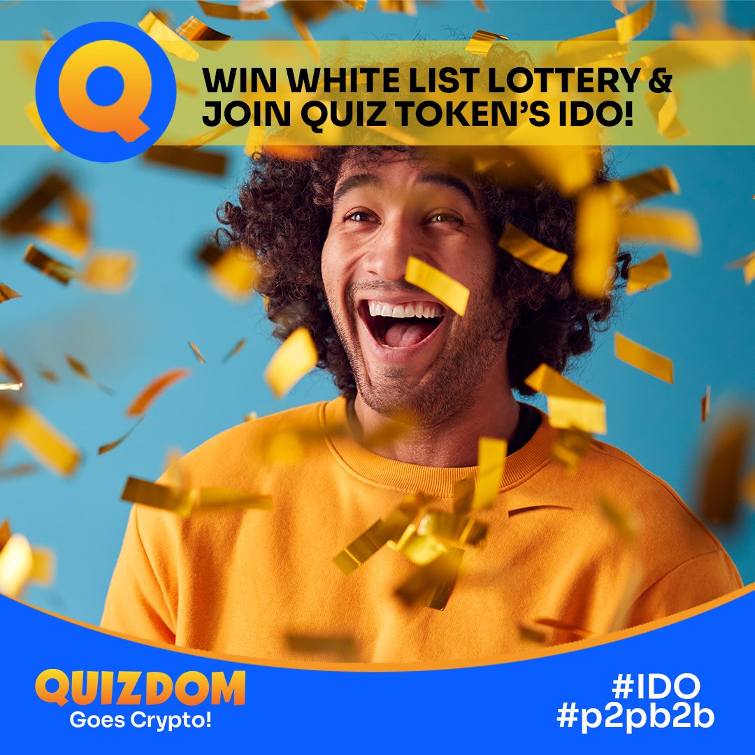 Jump into our whitelist lottery for the earliest chance to get on board the QUIZ token train for our IDO. Complete the simple tasks &amp; increase your odds. We are pumped. Are you?
ow.ly/kgu750HU9Kq
#p2pb2b #Cryptocurrency #IDO #Lottery #Whitelist #Play2Earn #Cryptogaming