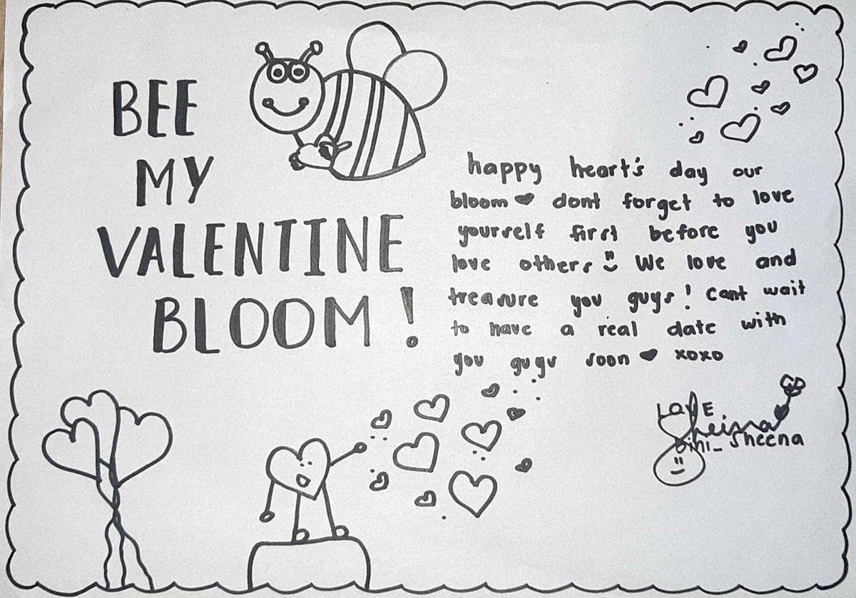 BINI_ph's tweet image. #BINI | Happy Heart's Day, BL♾M! Here's @bini_members adorable Valentine's Doodle for you all! 💘❣️💕