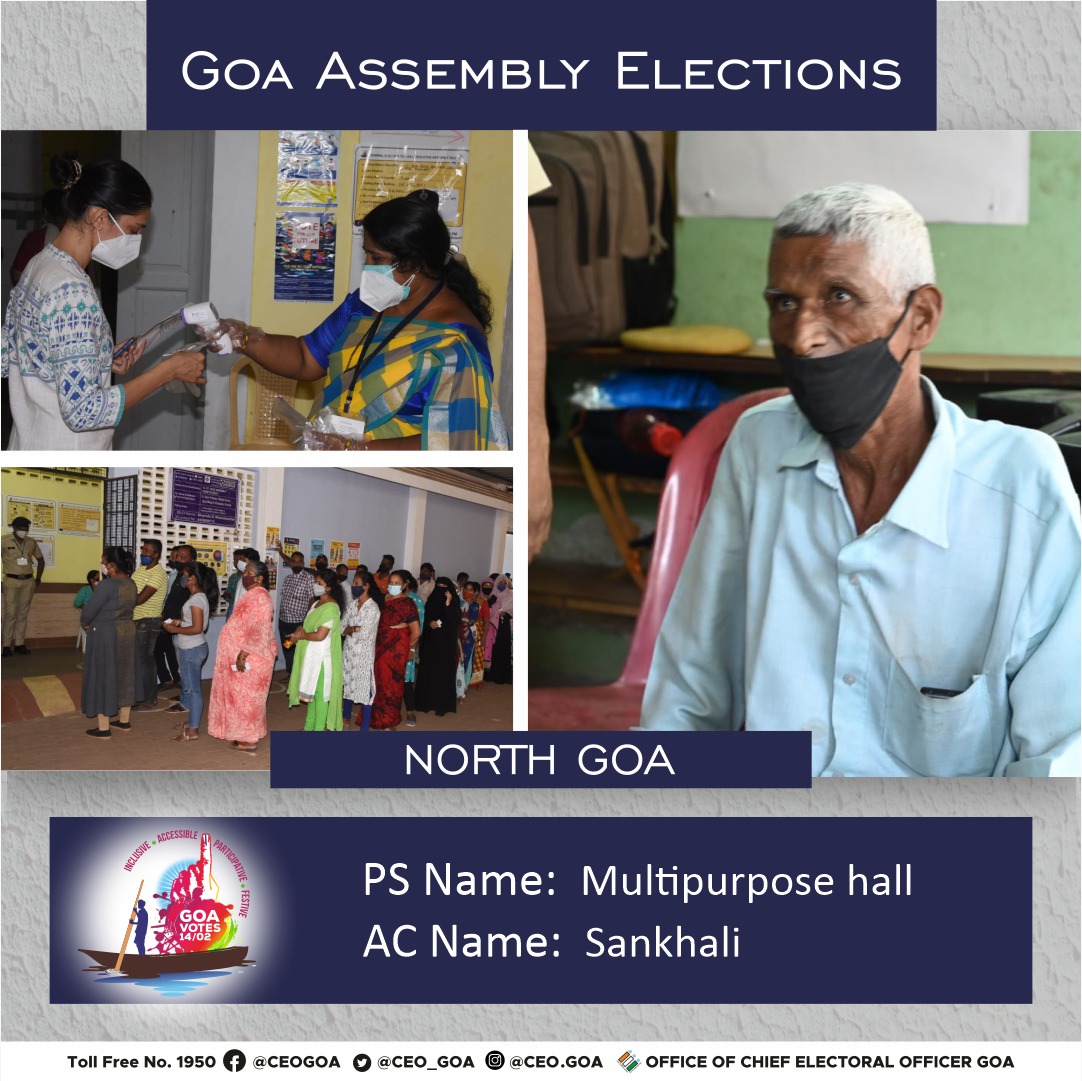 CEO_Goa's tweet photo. Voters participate enthusiastically at Multipurpose hall , Sankhali, Goa.
#assemblyelections2022 #goaelections2022 #GoVoteGoa #goavotes #valentinesday2022 #goa https://t.co/p2M7yAJ5AB