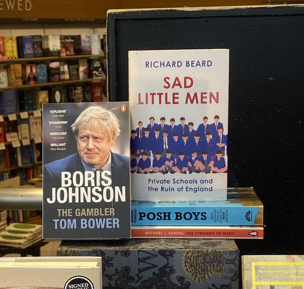 AdamRutherford's tweet image. Absolute trolling from @WaterstonesPicc. Sad Little Men a masterpiece ofc.