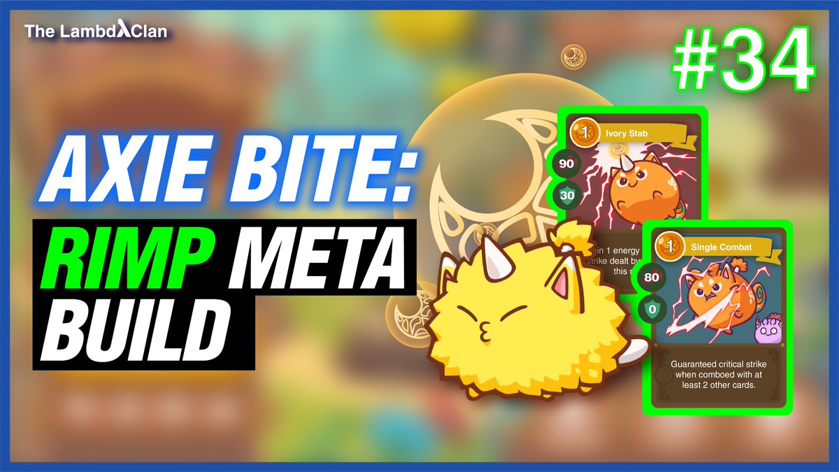 lambdaclan's tweet image. We introduced you to metas in our last episode, today for our first meta Axies, we’re talking about the RIMP beast! 
youtu.be/d4xDQowGZ2Q

Subscribe to our YouTube channel here: youtube.com/channel/UCVRrO…

#AxieInfinity #AxieInfinityScholarship #LambdaClan #AxieTips #AxieBites