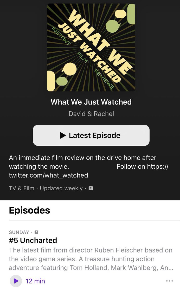 We loved #UnchartedMovie check our thoughts in our latest Podcast:APPLE: podcasts.apple.com/us/podcast/wha…: open.spotify.com/show/2MpWRDVYr… to other sites:  whatwejustwatched.buzzsprout.com/@unchartedmovie @TomHolland1996  @rubenfleischer @markwahlberg @SonyPicturesUK @SonyPictures #podcast