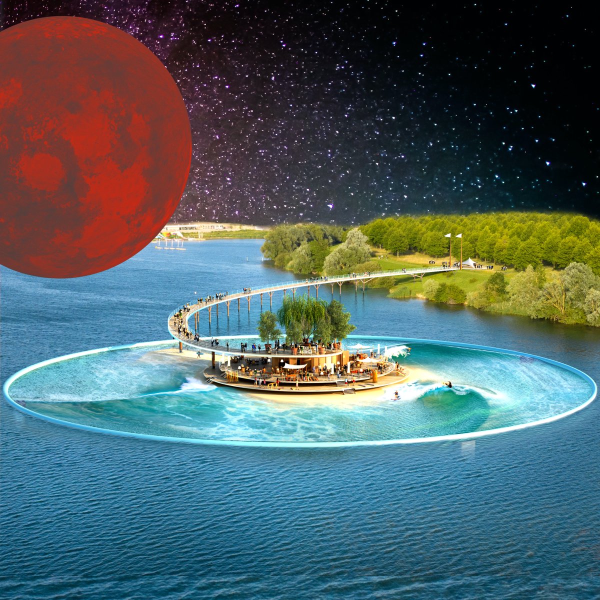 WavePoolMag_'s tweet image. Okahina Wave system has been tapped for no less than three places in France: Futuroscope near Poitiers, Vaires-Torcy just north of Paris and Libourne outside Bordeaux (and adjacent to the famous Mascaret tidal bore). #wavepool #surfpark #wavepools #waves