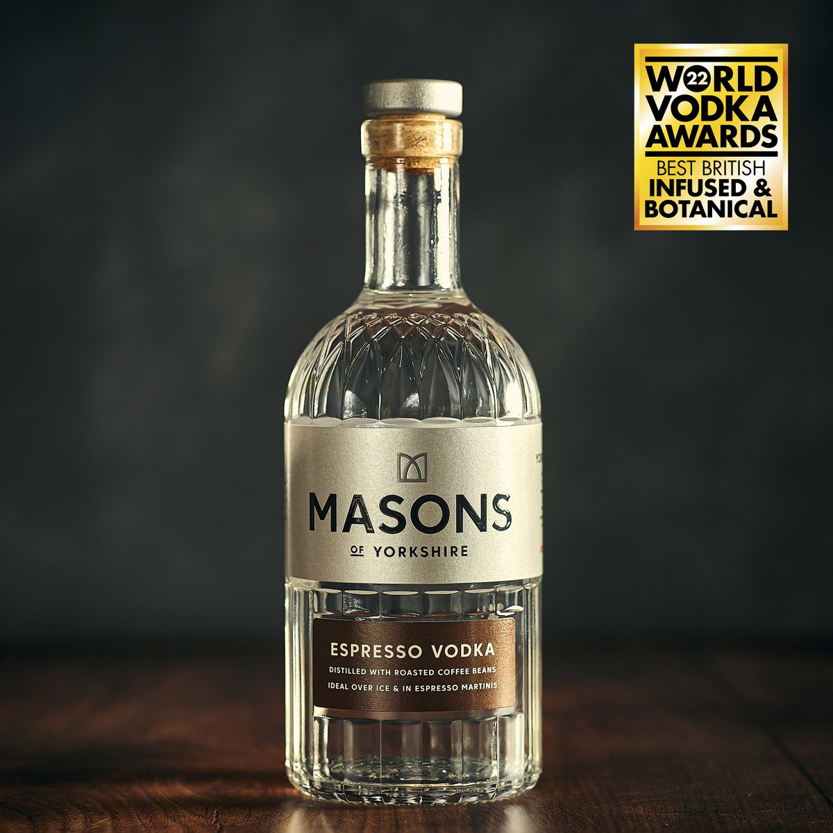 WOW! The Masons team is celebrating this morning as our new Espresso Vodka has won a top award.

It has been named ‘Best British Vodka’ at the World Vodka Awards 2022 (Infused &amp; Botanical category).

Want to try it? Order here: bit.ly/3rNlTqA