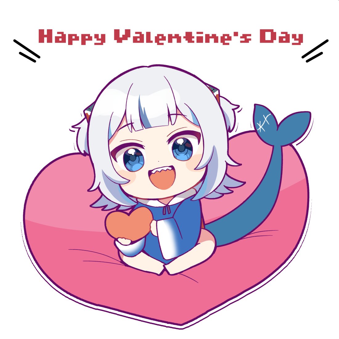 がうるぐら 「🦈HAPPY VALENTINES DAY💙
#gawrgura #gawr」|さくころ/sakukoroのイラスト