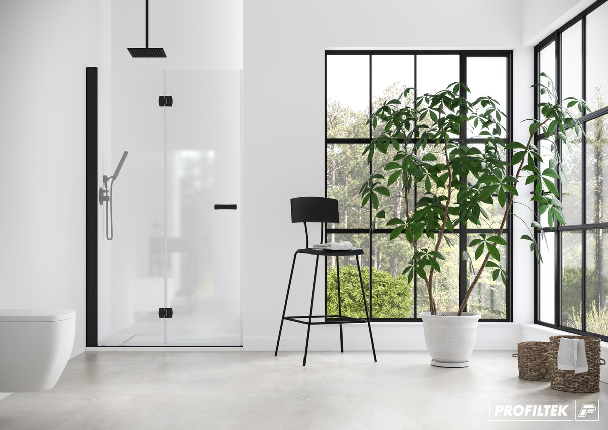 PROFILTEK's tweet photo. El estilo retro es tendencia 2022 en decoración del baño. La mampara Profiltek AC-218 perteneciente a la serie Arcoiris Plus, es la aliada perfecta de un baño estilo retro. Totalmente personalizable, su perfilería negra aporta un toque industrial que contrasta y realza el espacio https://t.co/xVjBVIyp95