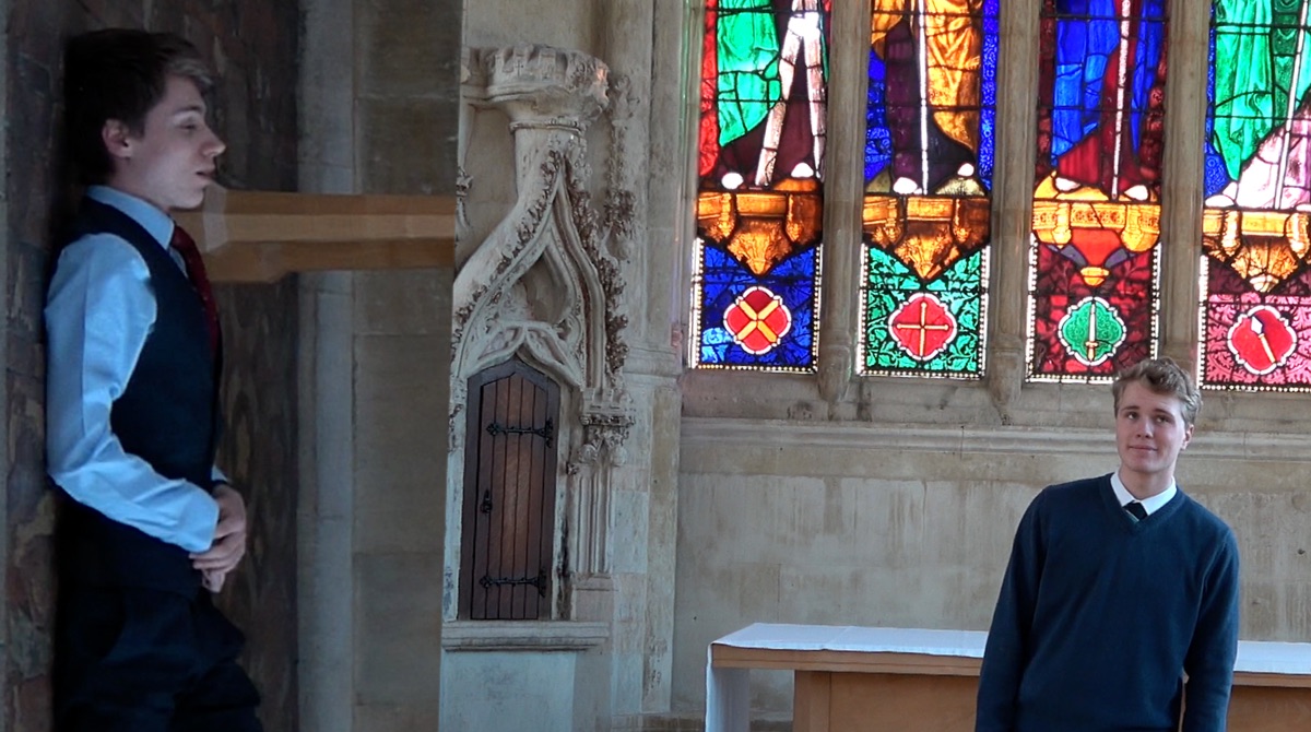 Our Barbers’ Valentine was recorded in a very special place, Prior Crauden’s Chapel. All other places at school were being used, so we ended up here.
Such a beautiful place to sing….
