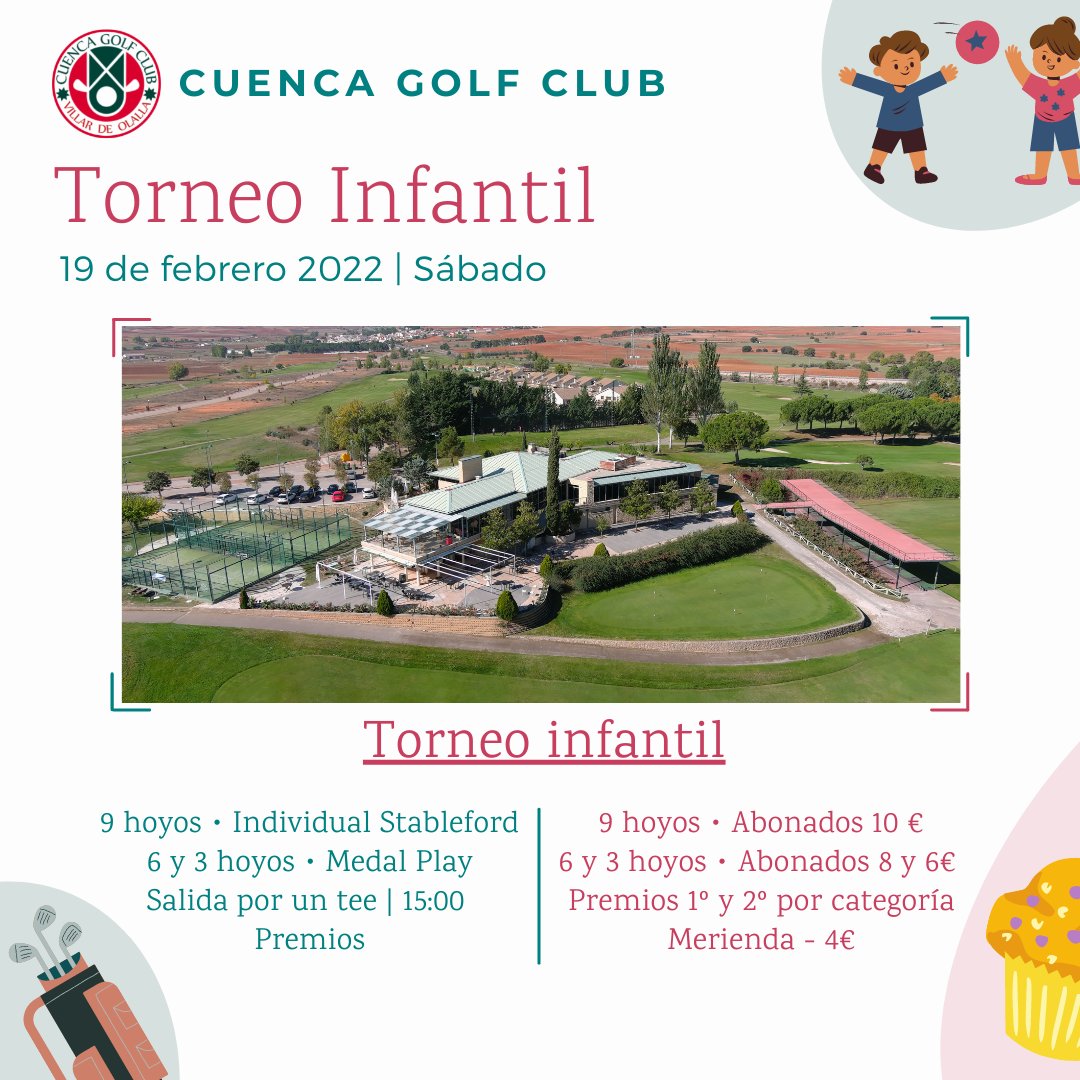 ⛳️Este próximo 19 de febrero se disputará el II Torneo infantil del club
👉 Si quieres que tus hijos prueben este fantástico deporte, no dudes en contactar con nosotros en: 
📞 969 26 71 98
📧 recepcion@cuencagolf.com
#golf #niños #deporte #cuenca #casascolgadas #castillalamancha