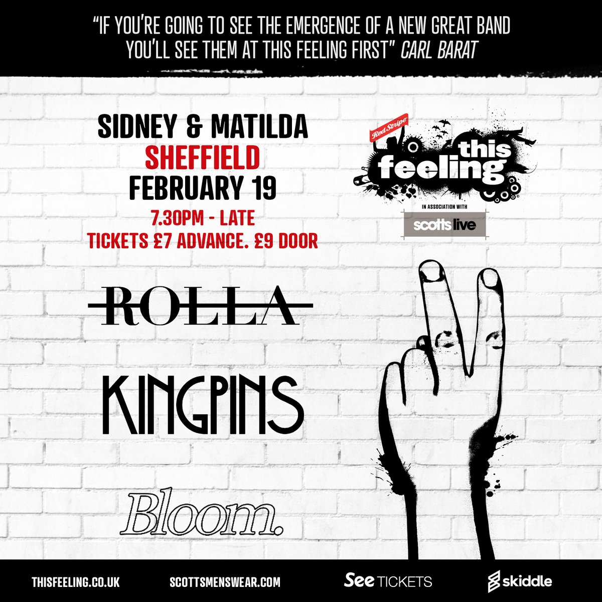 This_Feeling's tweet photo. coming up this week: Saturday

Sheffield @sidneymatilda w/ @ROLLA2020 @Kingpinsuk @BLOOM_sheffield

https://t.co/NdwiLcyeW1 https://t.co/lRAvPaEEjj
