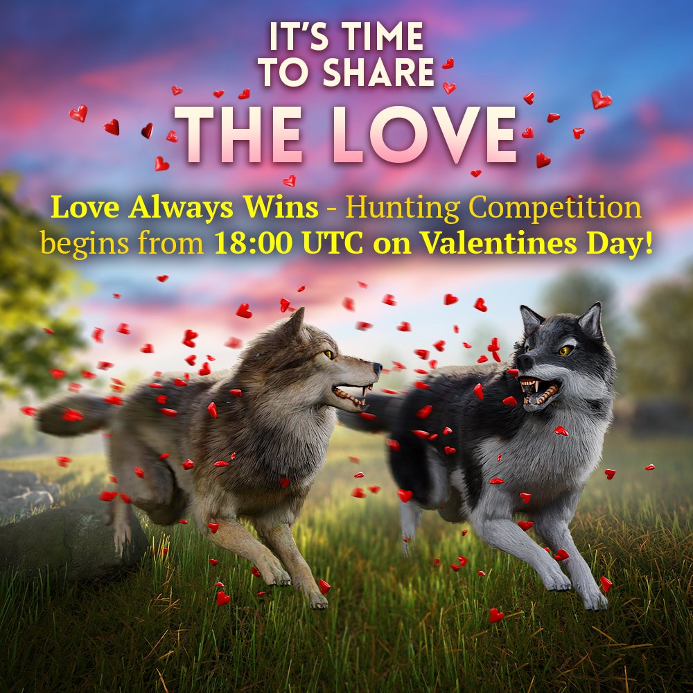 Hey all! It's time to share the love with a special hunting competition kicking off from 18:00 UTC. Are you ready for Love Always Wins?