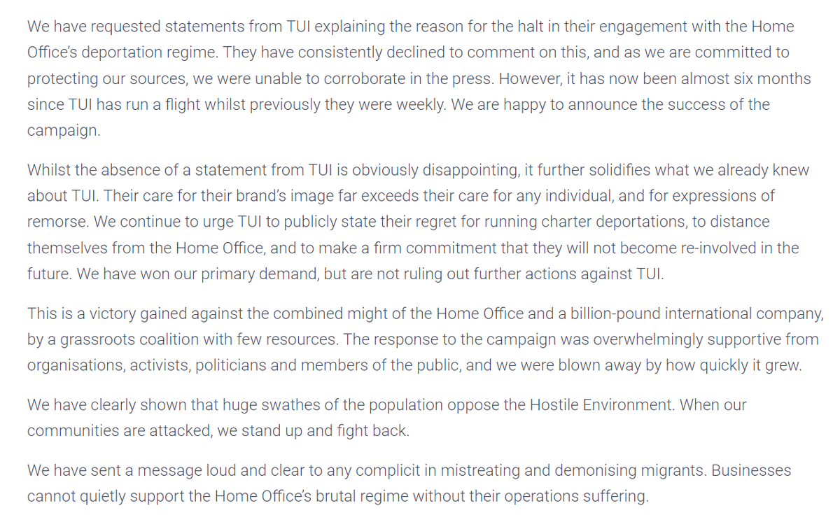 sdetsup's tweet photo. ✊CAMPAIGN VICTORY✊

For almost a year, we have been campaigning against @TUlUK, aiming to end their role as The Home Office's main deportation partner.

Today, we are pleased to announce the success of this campaign. 

Full statement:
https://t.co/v1TkkrdjxV https://t.co/nsjXuYRSh7