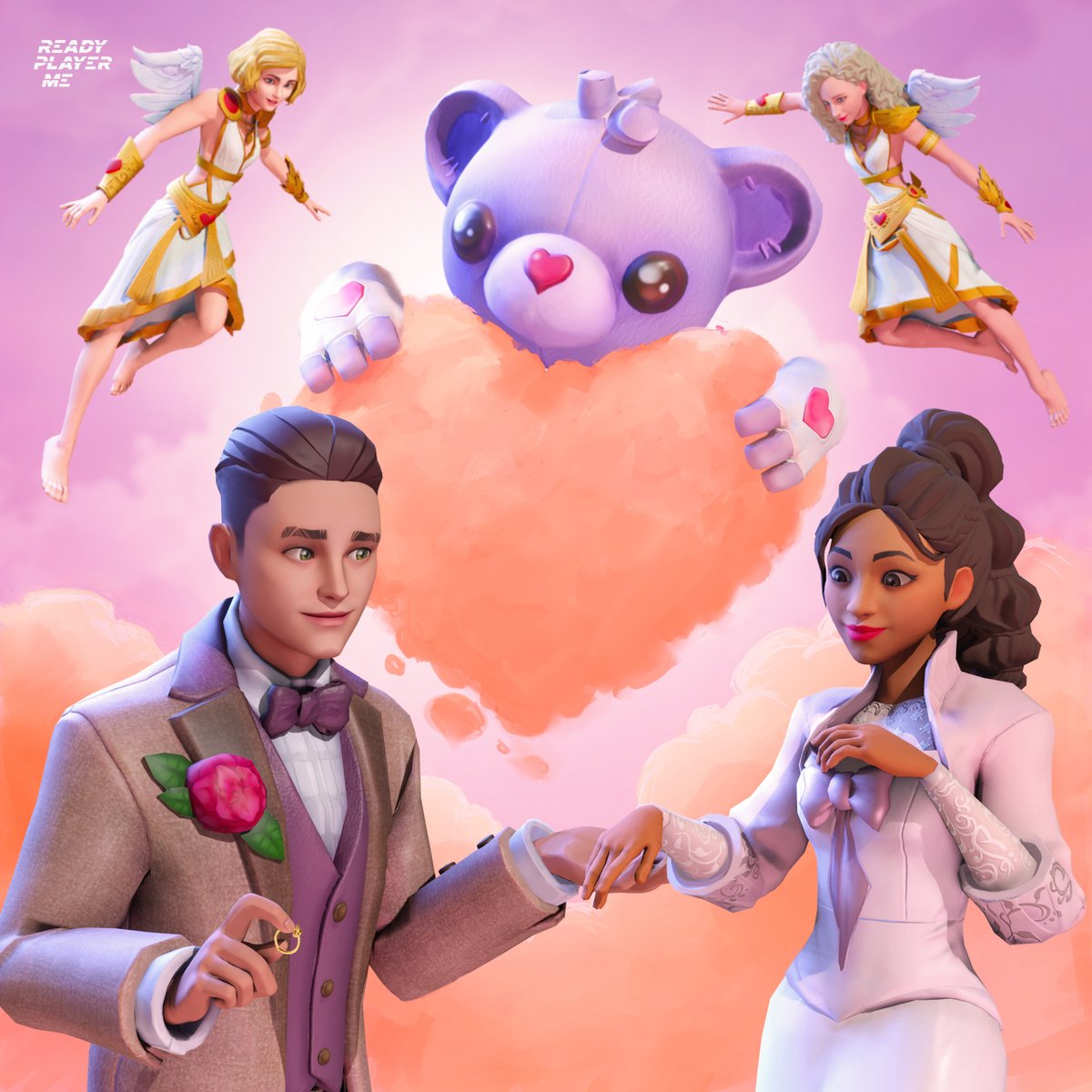 readyplayerme's tweet photo. Happy #ValentinesDay 💖

And yes, these are some of the new outfits available on https://t.co/eg8Lmvx1MS 👀 https://t.co/rD52UaWOC3