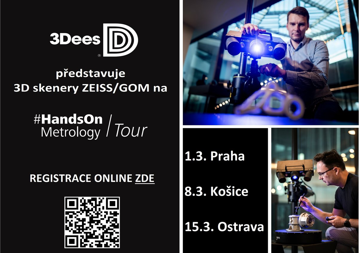 3Dees5's tweet photo. Přijďte se podívat👀, jak fungují 3D skenery ZEISS a GOM. Zveme vás na #HandsOnMetrology Tour v Praze, Košících a Ostravě! Dozvíte se vše o optickém 3D skenování, objevíte nová řešení, získáte nové poznatky a tipy. Registrace: https://t.co/IoIRi2UYpw #3dskenování https://t.co/6DzaPdkTPk