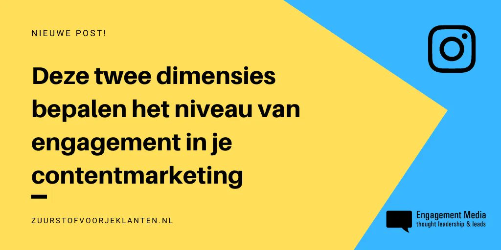 Bepaal welke mate van #ngagement je met je content nastreeft. Het hangt af van de mate van controle die je over je content wil hebben. Je stelt het vast aan de hand van twee dimensies. #contentmarketing #marketing #communicatie buff.ly/3sgxHk3