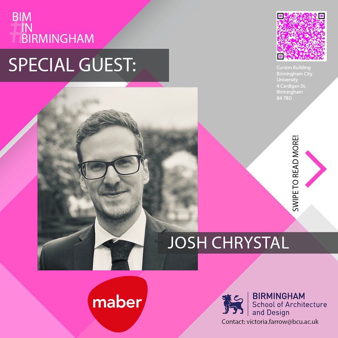 BimBirmingham's tweet photo. SPEAKER ANNOUNCEMENT! Thank you in advance to Josh Crystal @maberarchitects for speaking at our 2022 event! We look forward to his talk and panel discussion! #bim #maber #architects #biminbirmingham2022 #design @maberarchitects https://t.co/eKa8BJQN37