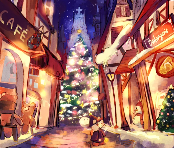 It's been a couple of months, but here's some concept art, background art etc for the "Christmas of a Wandering Ghost" MV 👀
Initially, we were thinking of a scene where Snailchan uses magic in a big theater in the town 