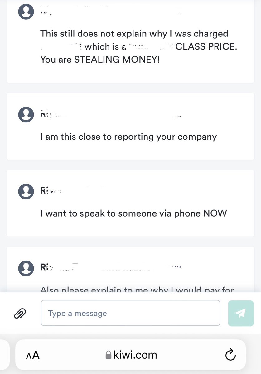 reefeelee's tweet photo. @kiwicom247 @OliverDlouhy next, you then claimed that I rebooked the exact same seat yet I paid the price of an upgraded cabin #thieves. Why would I rebook the same seat on the same flight? And why would YOU charge me twice? #scammeralert #scammer #kiwitravel https://t.co/CnwWjcxPZP