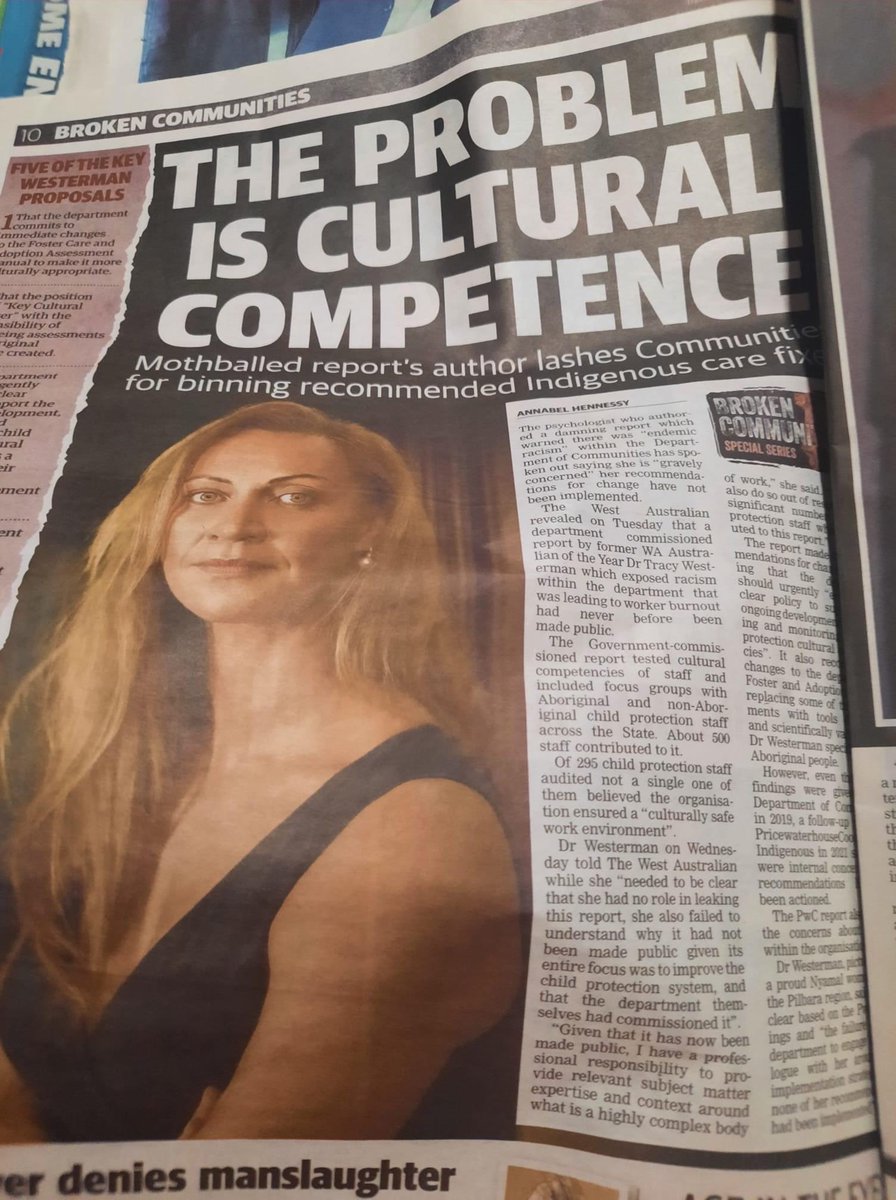 Great news. The Dept Communities has just notified me they intend to publicly release the IPS cultural audit. The opportunity to learn from &amp; build on this sig body of work to address the high rates of removal of Aboriginal children is now possible.A great outcome.
More to come…