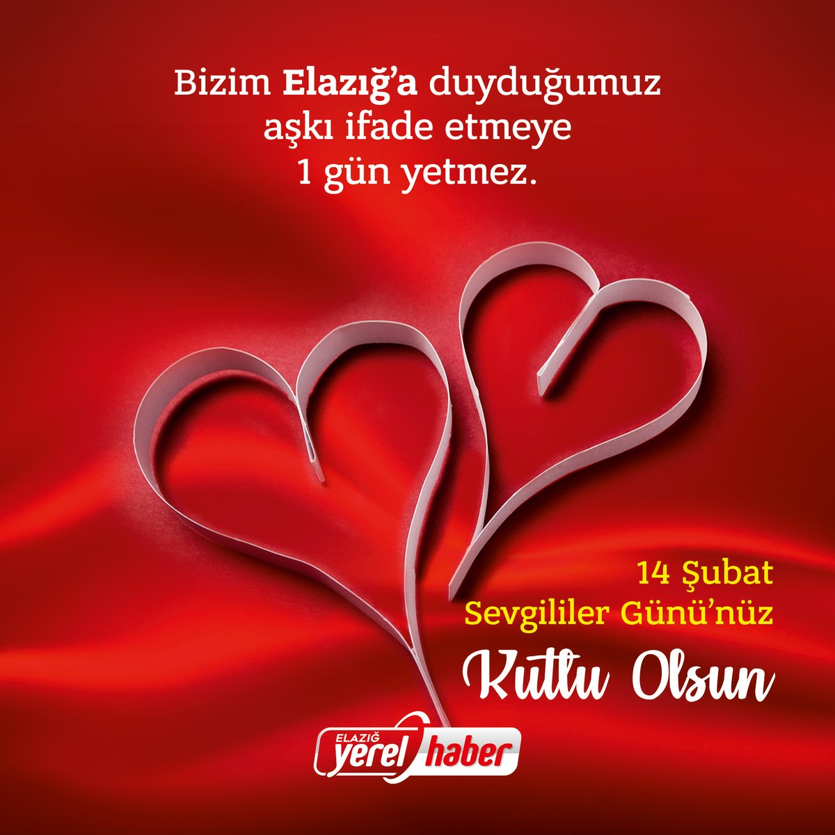 Bizim Elazığ'a duyduğumuz aşkı ifade etmeye 1 gün yetmez.
#14şubat sevgililer gününüz kutlu olsun
#sevgilillergünü #valentineday #HappyValentine #happyvalentinesday❤