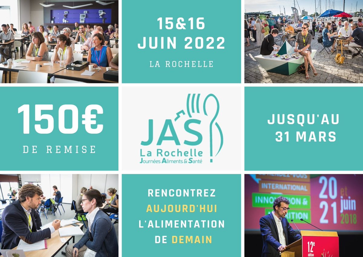 [JAS🍏]Une offre à ne pas rater !💥

Profitez dès maintenant de 150€ de #remise sur votre #inscription aux JAS 2022💸

📅Alors n’attendez plus, inscrivez-vous et profitez de 150€ de remise jusqu'au 31 mars 2022, en renseignant le code "REMISE_JAS_150"

👉jas-larochelle.fr/fr/