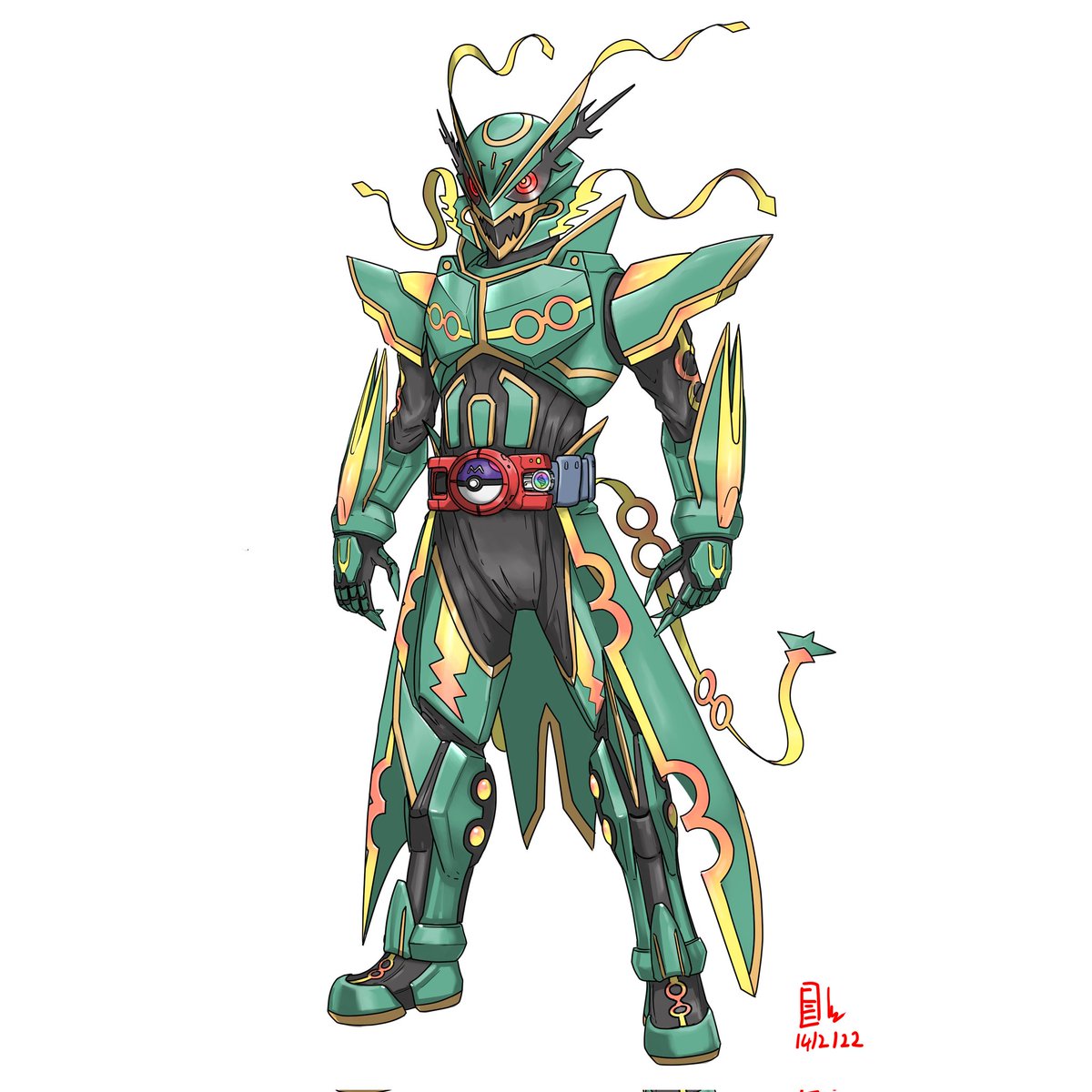 PSantheran's tweet photo. Legendary Kamen Rider Mega Rayquaza https://t.co/anlIjEIPdI