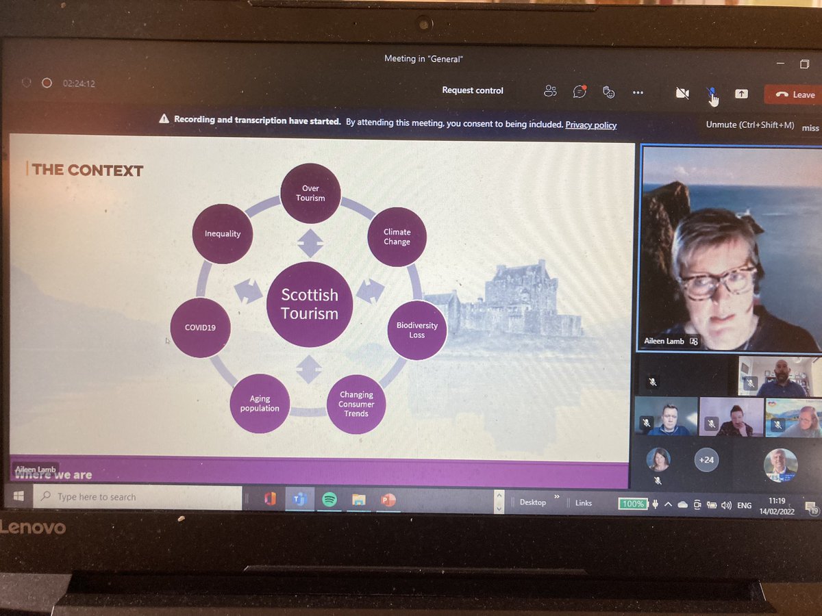 KennethWardrop's tweet photo. A great overview from @AileenLamb from @scotent on @DLPScot #dlpScot @EdinburghNapier today on a #greenrecovery post #COVID19 for #ScottishTourism & #transitiontoNetZero #ClimateEmergency #COP26GlasgowDeclaration https://t.co/zUB47tfqUy