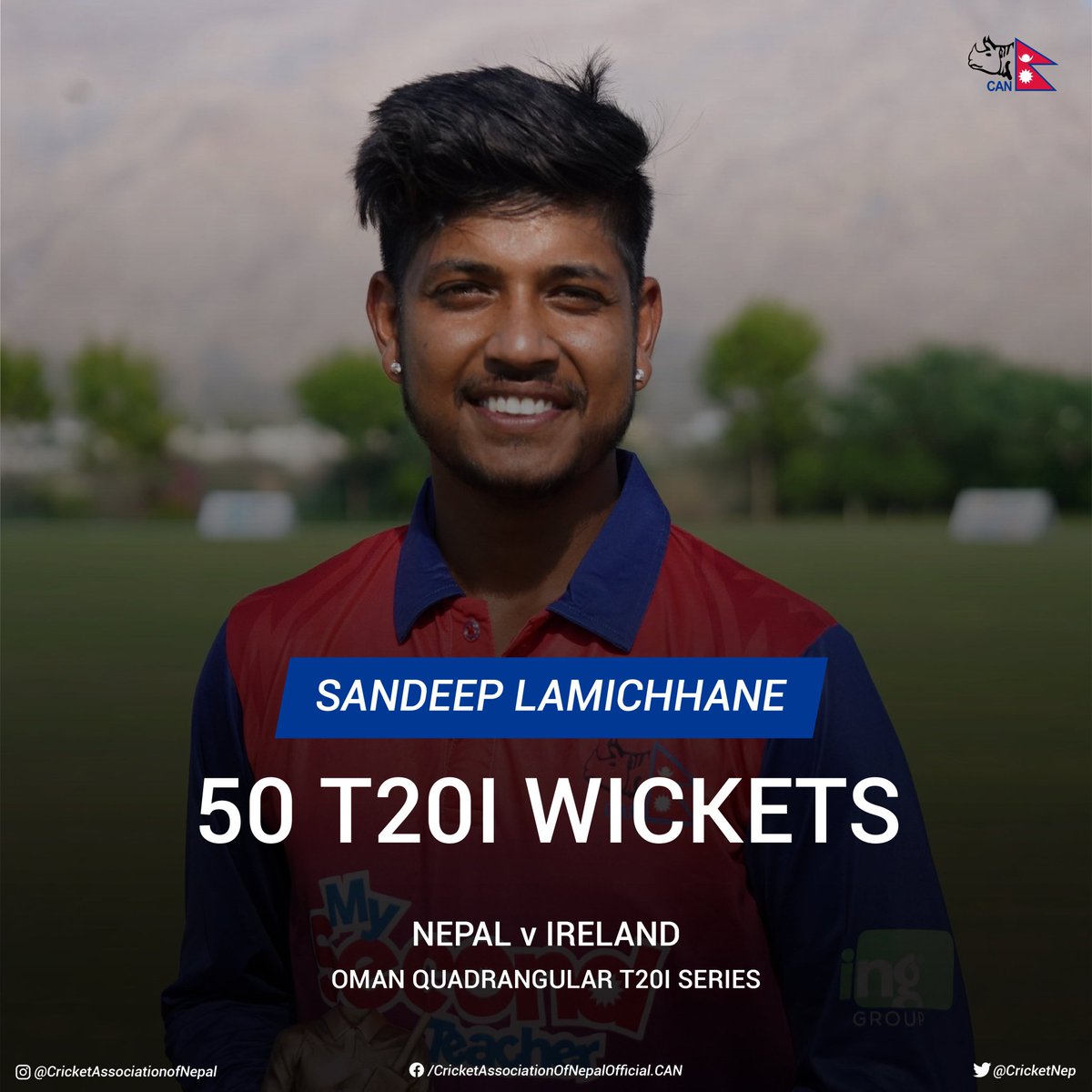 IAmKiran73's tweet photo. Congratulation Nepali captain Sandeep Lamichhane for This Moment 😉❤️
@Sandeep25 @CricketNep
#IREvsNEP https://t.co/YHnr4J53qo